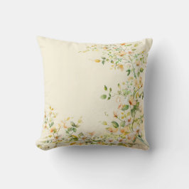 Almofada Travesseiro cor de creme com floral delicado em aq