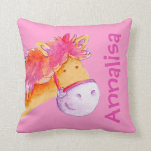 Almofada Travesseiro cor-de-rosa alaranjado das meninas