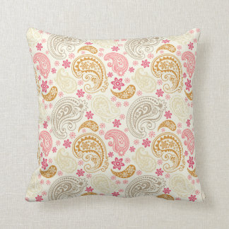 Almofada Travesseiro cor-de-rosa & Dourado de Paisley