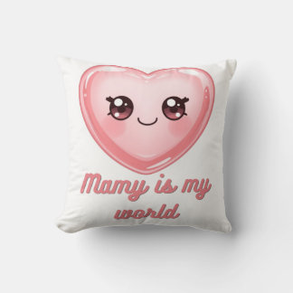 Almofada Travesseiro Coração Kawaii de Dois Lados - Mamy é