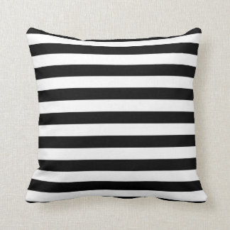 Almofada Travesseiro corajoso preto e branco da listra