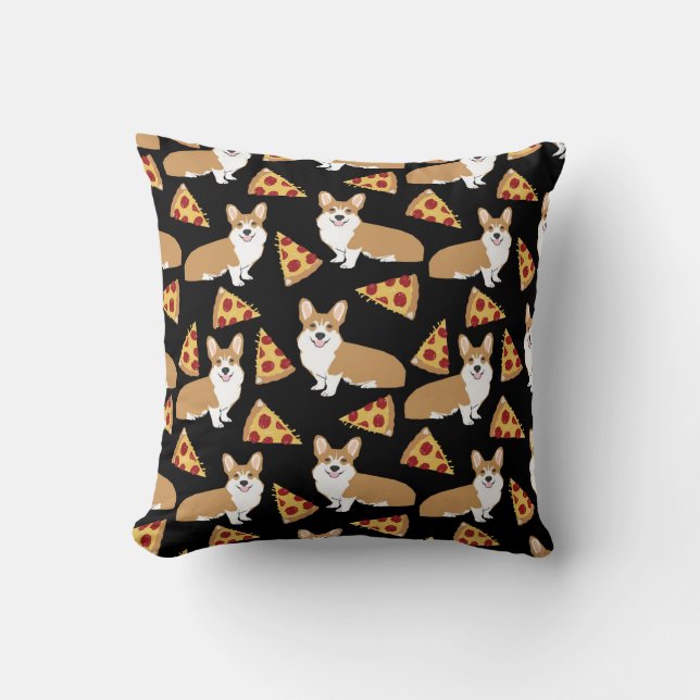 Almofada travesseiro Corgi Pizza (Frente)