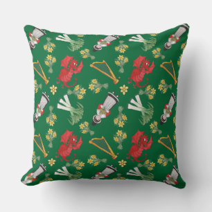 Almofada Travesseiro, Cushion: Galês Daffodils Dragon Leeks