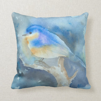 Almofada Travesseiro da arte da aguarela do Bluebird