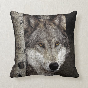 Almofada Travesseiro da arte da tinta do lobo