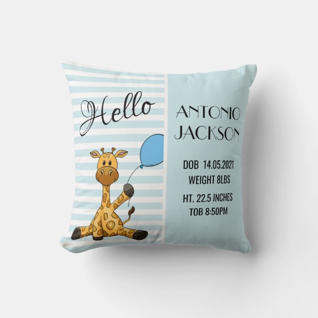 Almofada Travesseiro da certidão de nascimento (Frente)