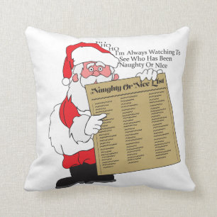 Almofada Travesseiro da lista do papai noel impertinente ou