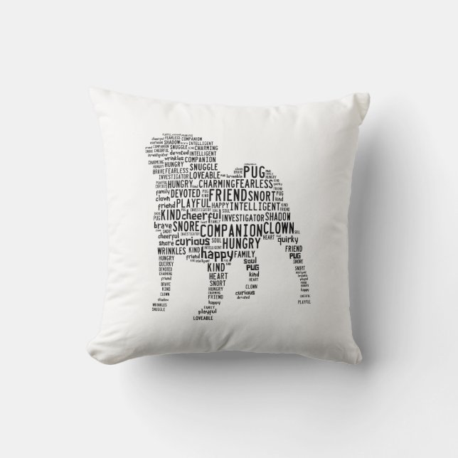 Almofada Travesseiro da nuvem do Pug (Frente)