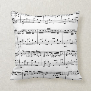 Almofada Travesseiro da partitura preto e branco