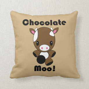 Almofada Travesseiro da vaca do MOO Kawaii do chocolate