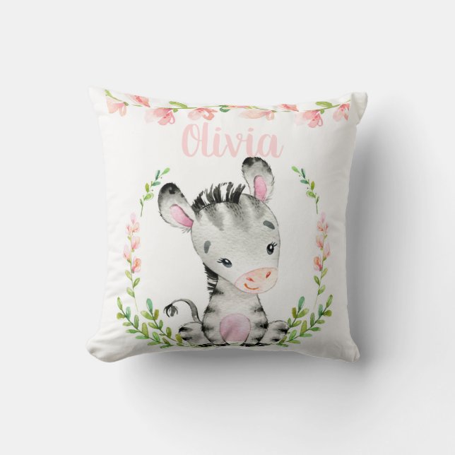 Almofada Travesseiro da zebra do bebê (Frente)