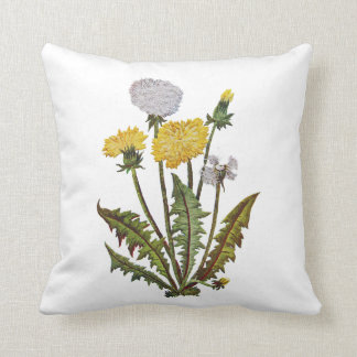 Almofada Travesseiro Dandelions bordados Faux