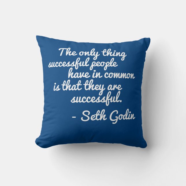 Almofada Travesseiro das citações de Seth Godin Seccess (Frente)