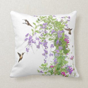 Almofada Travesseiro das flores dos colibris