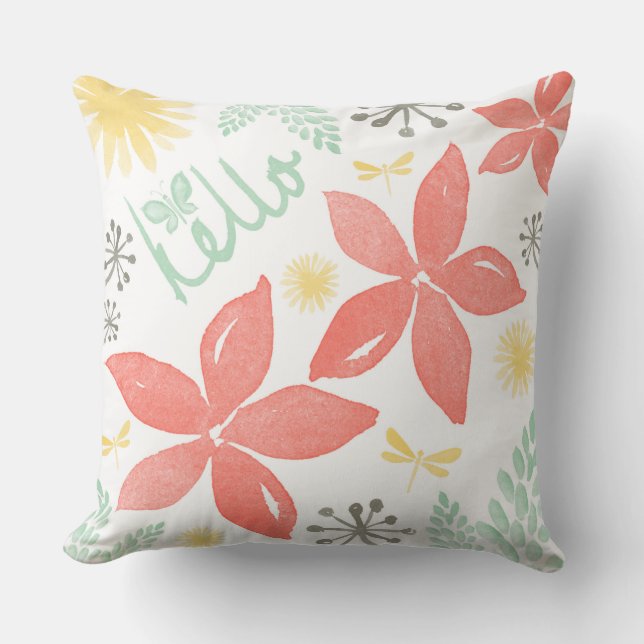 Almofada Travesseiro das flores e dos insectos do verão (Frente)