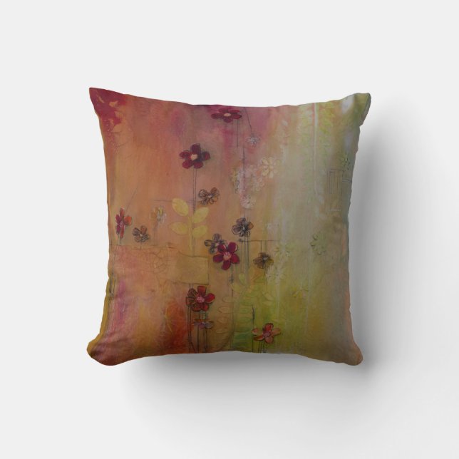 Almofada Travesseiro das margaridas vermelhas & brancas (Frente)