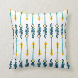 Almofada travesseiro das setas azul-amarelas boho