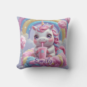 Almofada Travesseiro de Algodão Docinho Unicorn - Nome Edit