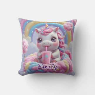 Almofada Travesseiro de Algodão Docinho Unicorn - Nome Edit
