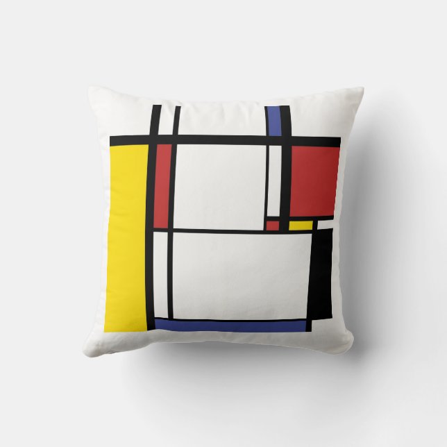 Almofada Travesseiro de algodão - Piet Mondrian (Verso)