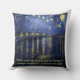 Almofada Travesseiro de Algodão Van Gogh Noite Estrelada So