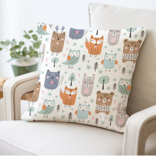 Almofada Travesseiro De Animais De Floresta Cura, Presente