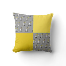 Travesseiro de Arremesso Ursos Balão Amarelo e Cin