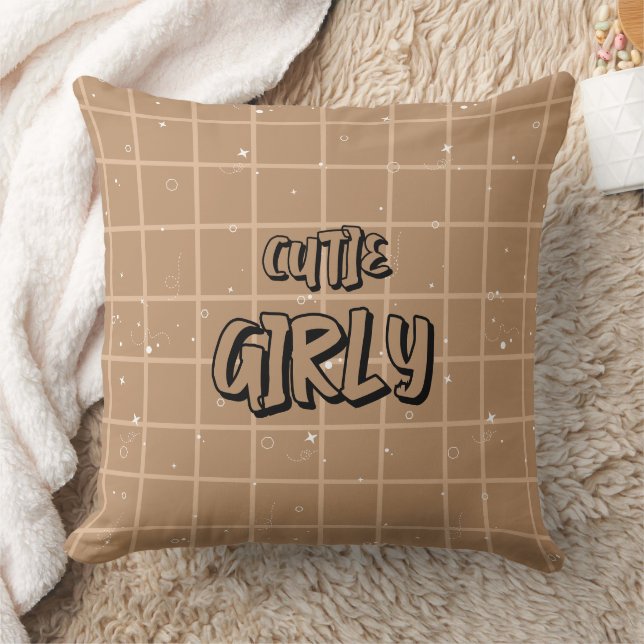 Almofada Travesseiro de Arremesso Xadrez Marrom Fofinho e F (Cobertor)