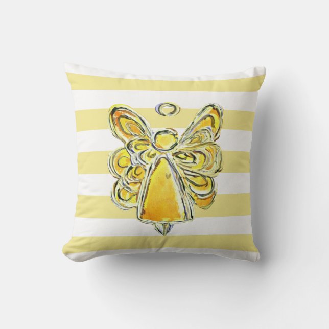Almofada Travesseiro de Arte com Anjo Amarelo (Frente)