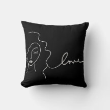 Travesseiro de Arte de Linha Minimalista – Rosto A