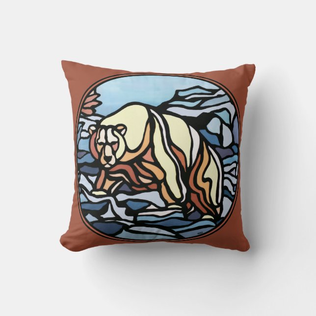Almofada Travesseiro de Arte de Urso Tribal Travesseiro de  (Frente)