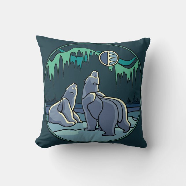 Almofada Travesseiro de Arte do Urso Polar Travesseiro de U (Frente)