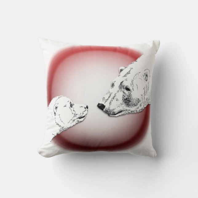 Almofada Travesseiro de Arte do Urso Polar Travesseiro de U (Frente)