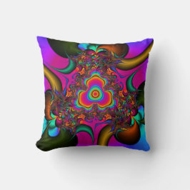 Almofada Travesseiro de arte fractal psicolélico