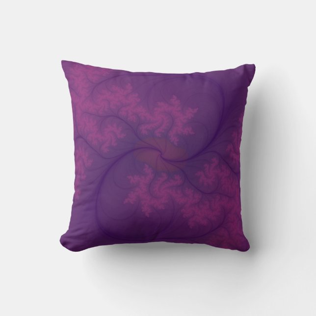 Almofada Travesseiro de arte fractal roxo (Frente)