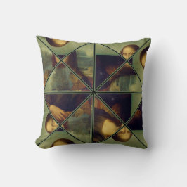 Almofada Travesseiro de Arte Mona Lisa Kaleidoscope