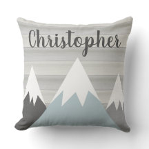 Travesseiro de Aventura de Montanha com Nome Woode