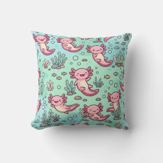 Almofada Travesseiro de Axolotl com Padrão Pastel