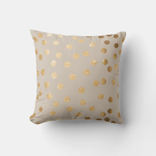 Almofada Travesseiro de Bolinhas bege e-Dourado