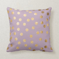 Travesseiro de Bolinhas Lilac Roxo e Dourada