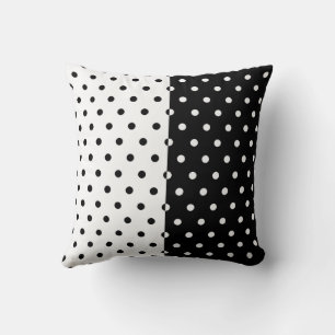 Almofada Travesseiro de Bolinhas Preto e Branco