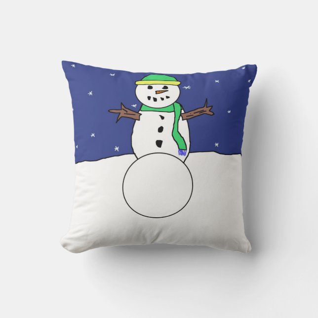 Almofada Travesseiro de boneco de neve de desenho animado (Frente)