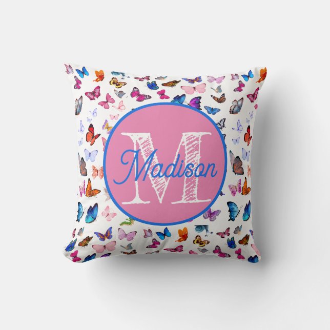 Almofada Travesseiro de borboleta personalizado com monogra (Frente)