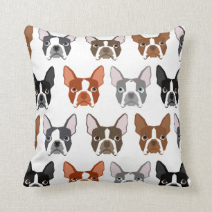 Almofada travesseiro de Boston Terrier - cores bonitas bost