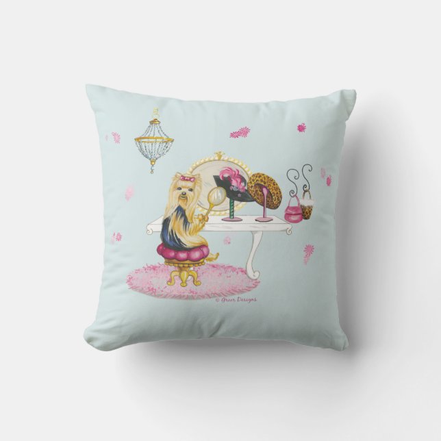 Almofada Travesseiro de Boudoir Yorkie Yorkshire (Frente)