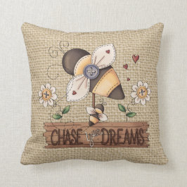 Almofada Travesseiro de burlap do Country Inspirational Bee