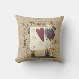 Almofada Travesseiro de burlap faux country de ovinos