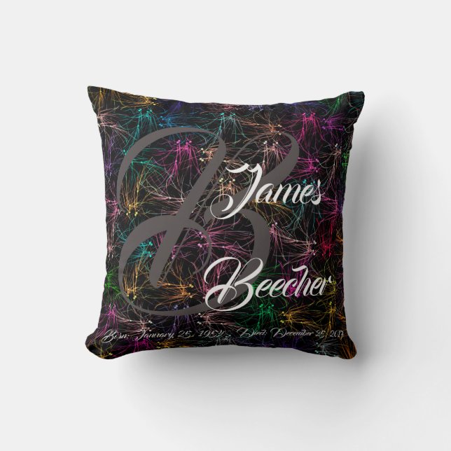 Almofada Travesseiro de cabeça monograma para morte em famí (Frente)