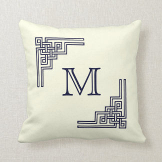 Almofada Travesseiro de canto do monograma da decoração do