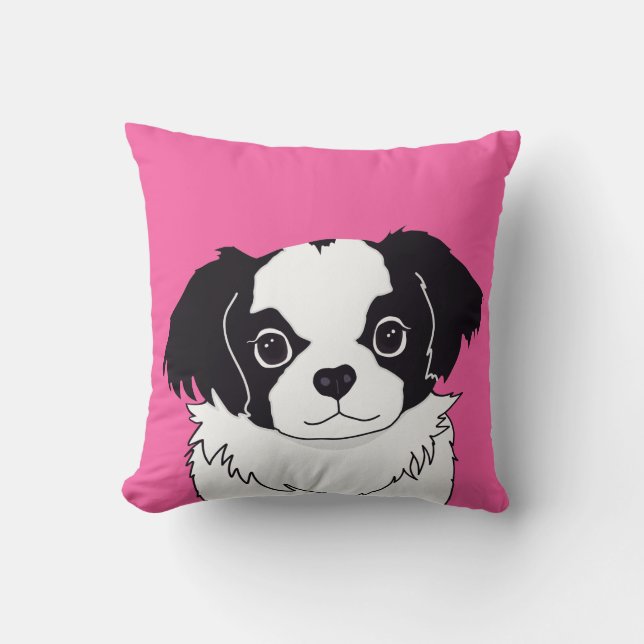 Almofada Travesseiro de Cão Chin Shih-Tzu Japonês (Frente)